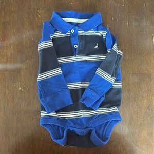 Nautica 3-6 month long sleeve onesie with snaps